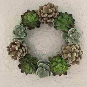 Faux succulent wreath